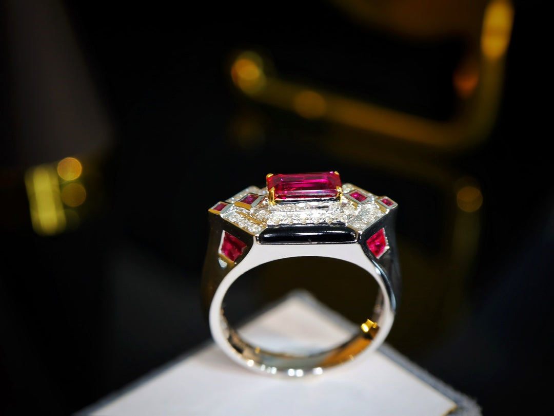 Art Deco Inspired Heavy Craftsmanship Ring - Exquisite Jewelry - 图片 3