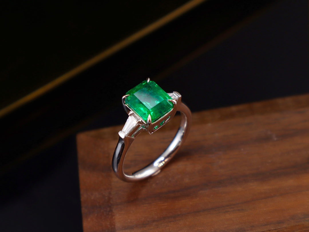 2.51 Carat Emerald Ring - Vivid Green Jewelry Gemstone - 图片 3