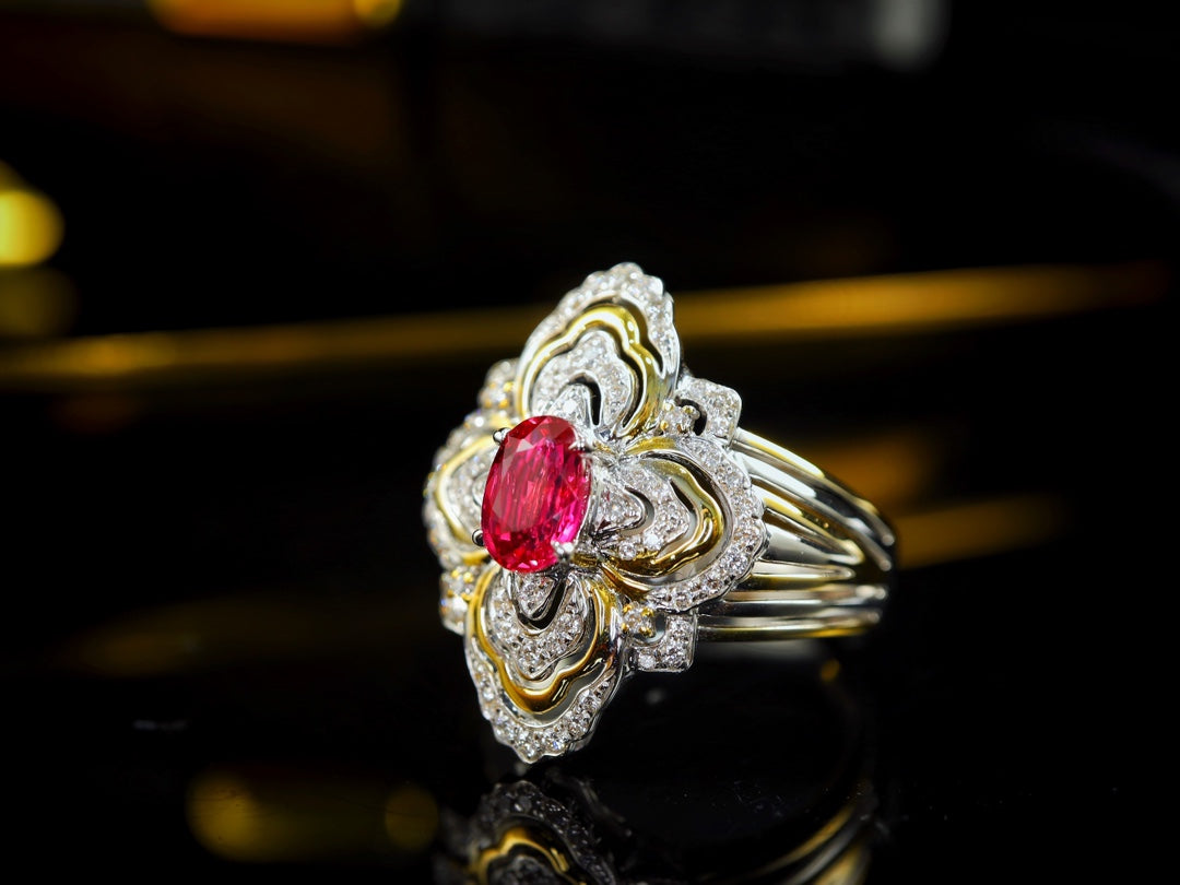 Buccellati Style Ruby Ring with Diamond Accents - 图片 4