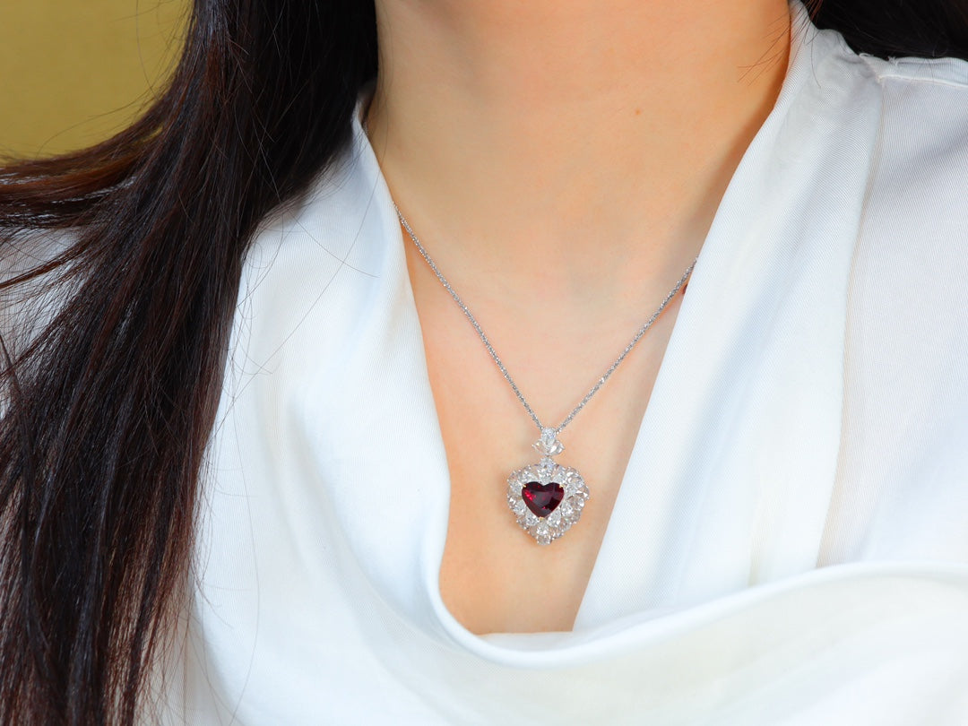 Collector's Grade 3-Carat Heart-Cut Ruby Pendant/Ring - Luxurious Jewelry Piece - 图片 4