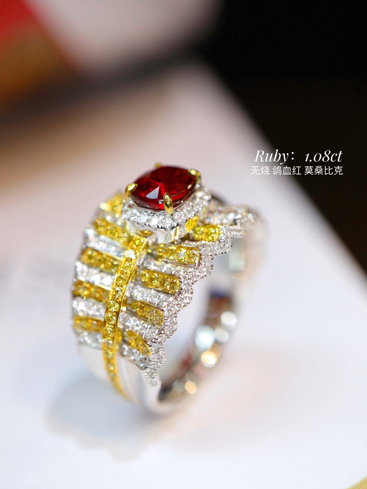 1.08 Carat Pigeon's Blood Ruby Ring in Buccellati-inspired Style – Luxury Jewelry - 图片 5