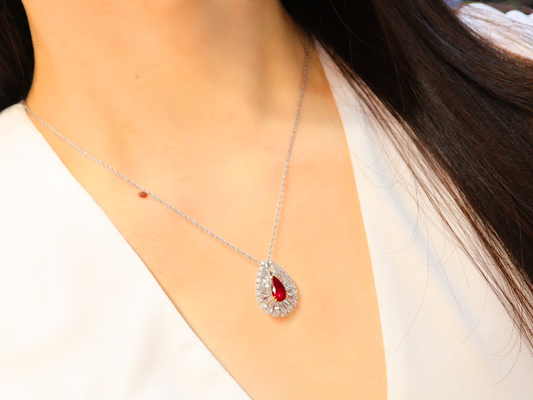 2.11ct Pigeon's Blood Ruby Ring/Pendant - Unheated & Vivid Red Gemstone Jewelry - 图片 7