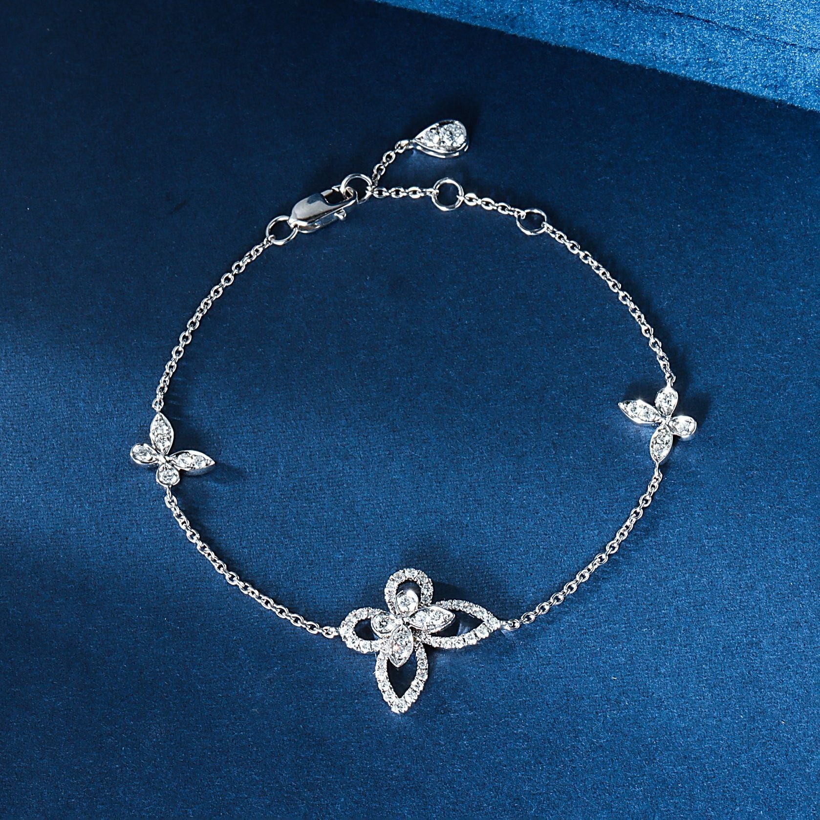Butterfly Bracelet - Enchanting Jewelry Piece - White Diamond Bracelet