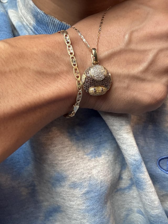 Tri 14k彩色手链和系列，犹太人的10k马里奥蘑菇无限