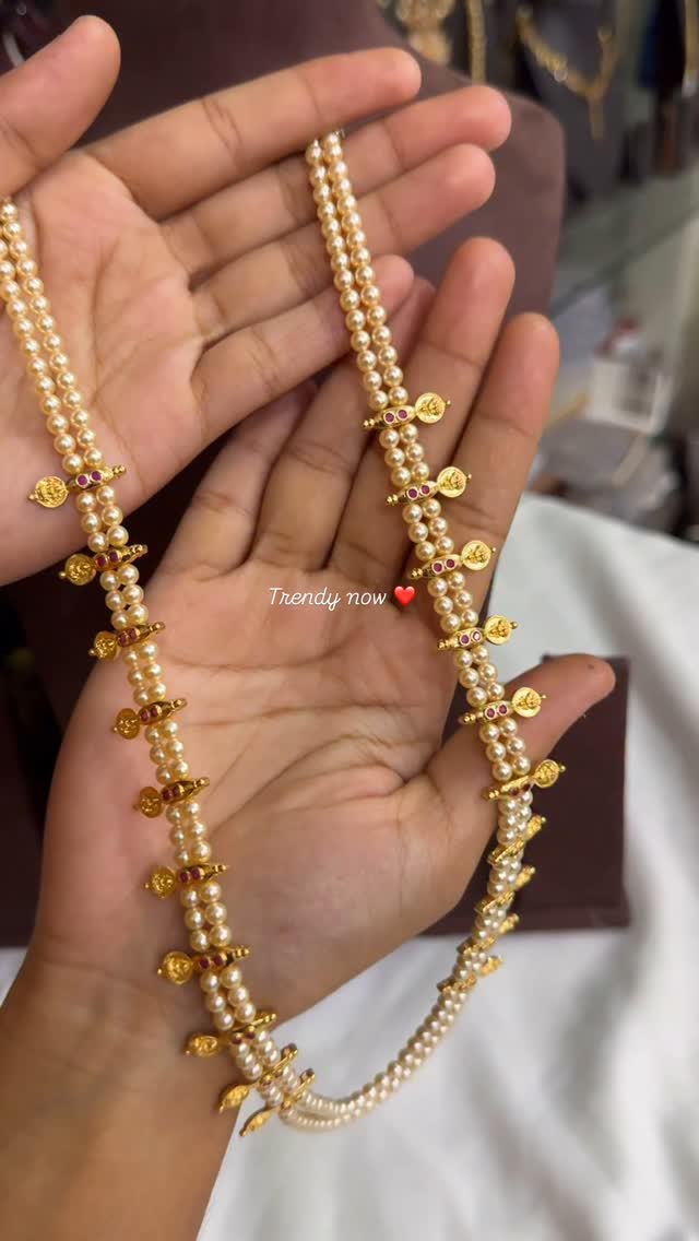 Pearl Layered Kaasu Long Haram From 'SKJ Sri Krishna'