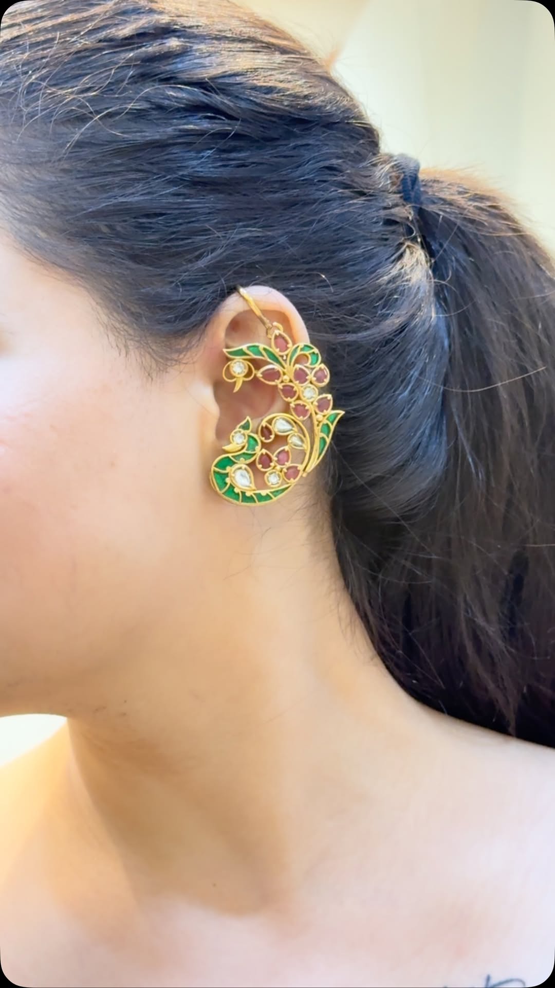 Jadau Kundan Ear Cuffs From