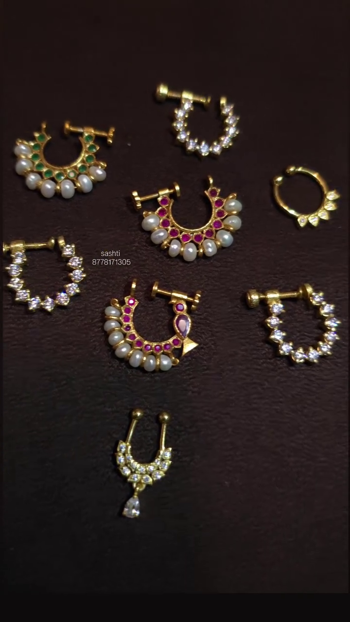 92.5银鼻环，来自“银色sashti”•印度南部珠宝