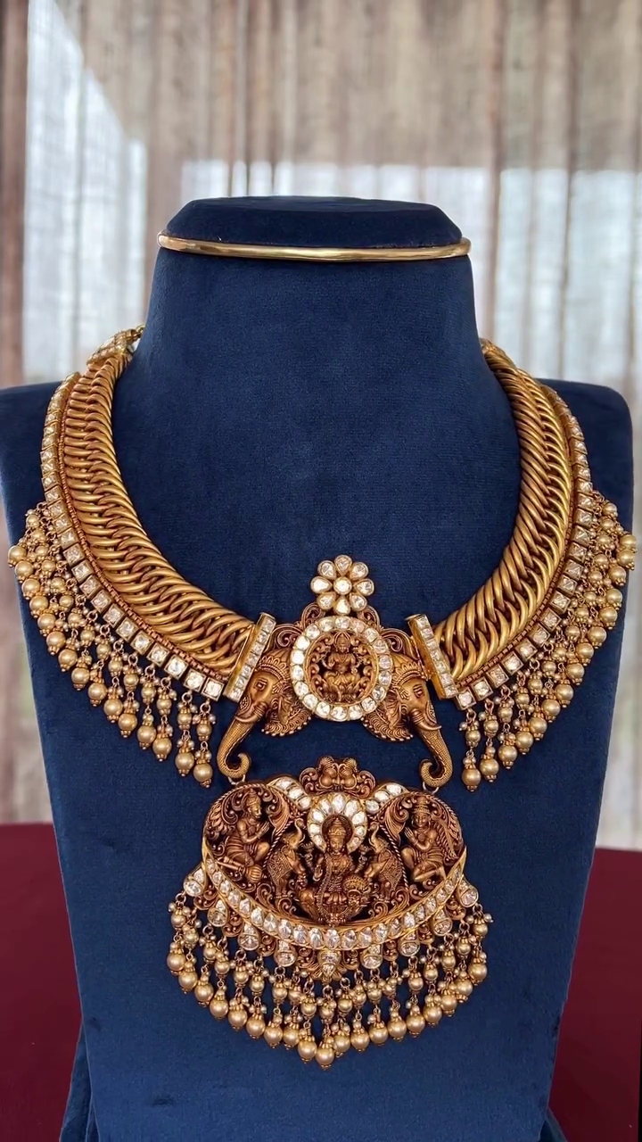 Gold Jalebi Necklace From