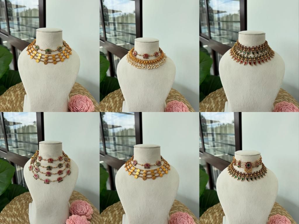 莲花层项链“ Shrishti”•印度南部珠宝