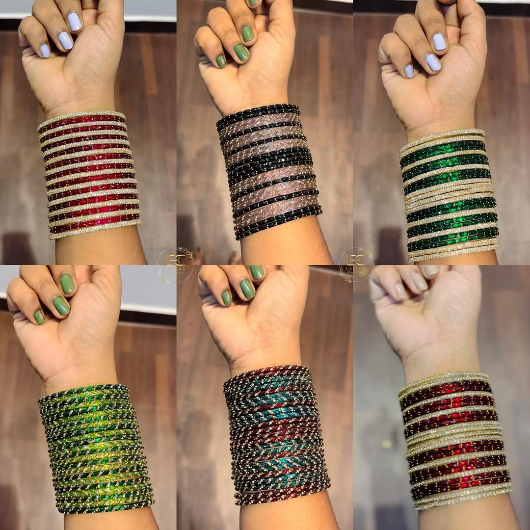 Raindrop Crystal with Kundan Bangles From