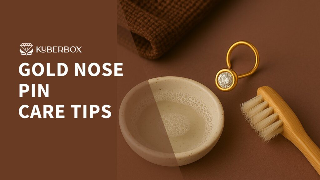 gold nose pin care tips by kuberbox cover