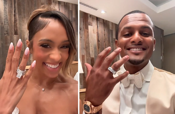 Deshaun Watson和Jilly Anais Dazzle与50克拉的婚礼小组Shine Shine