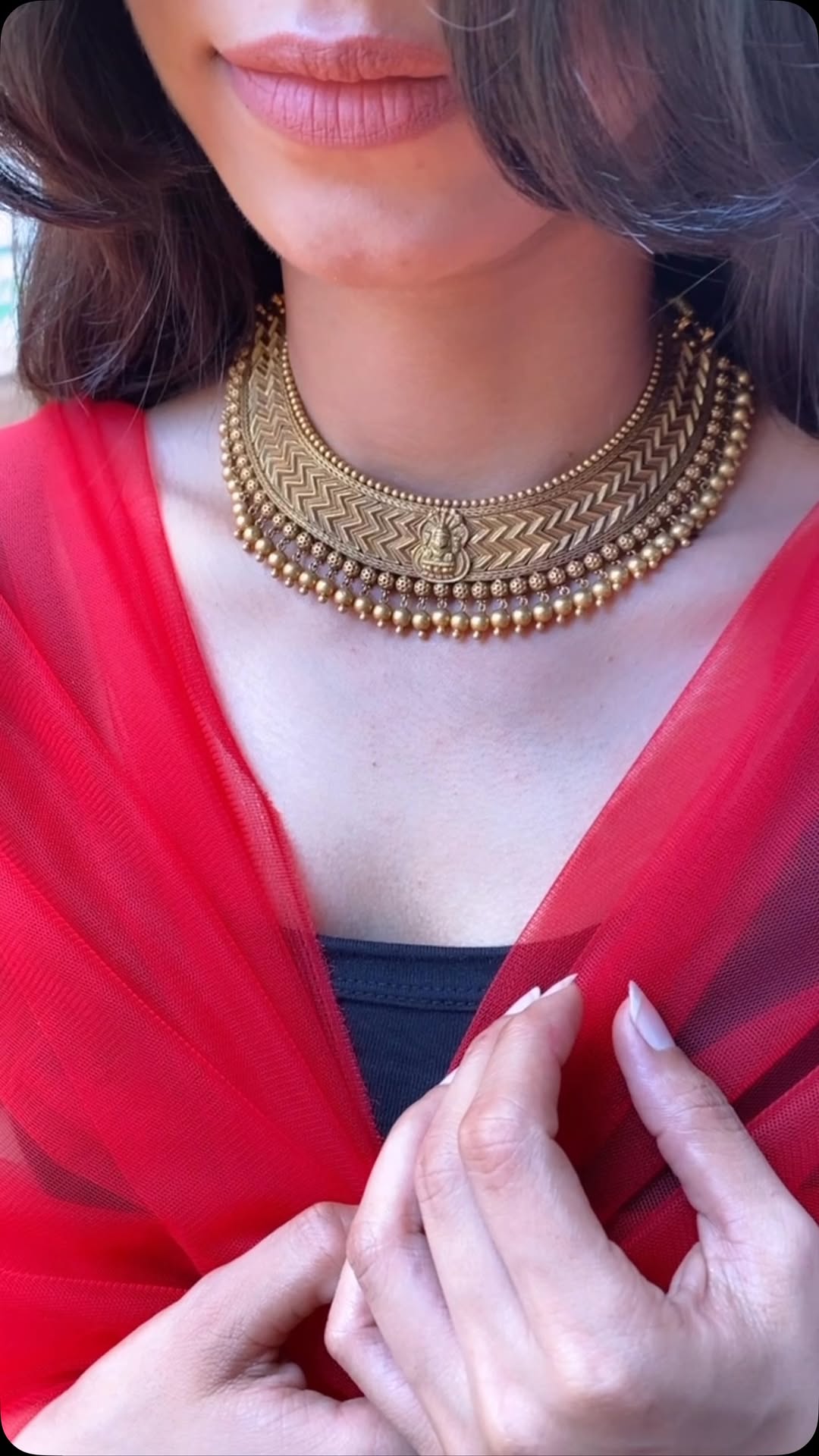 Gold Gejje Addige Necklace From