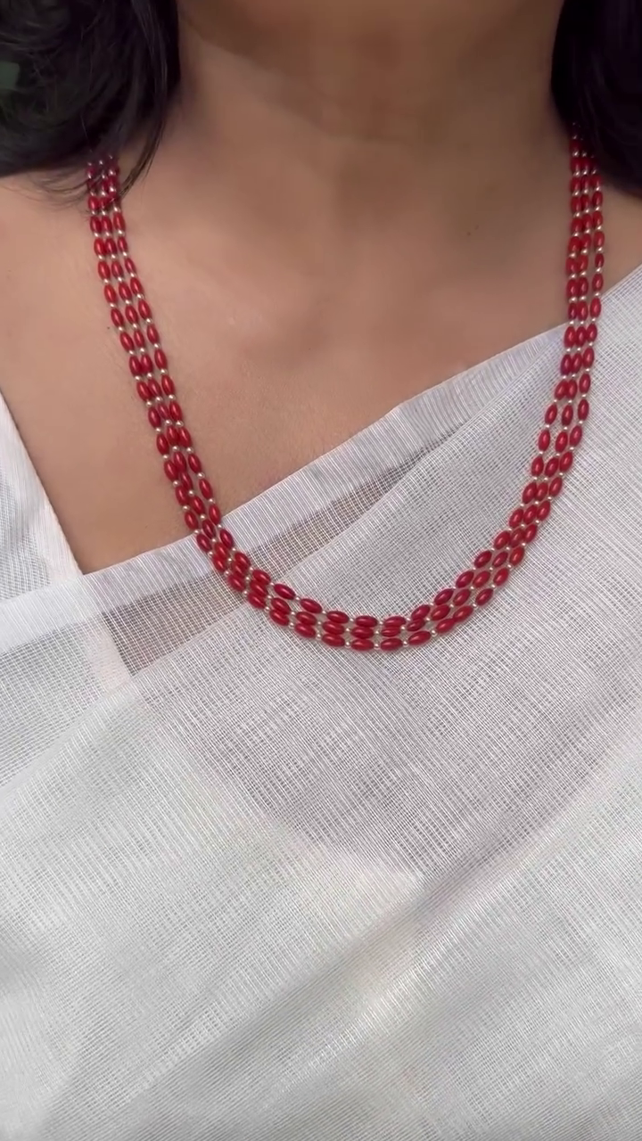 Beautiful Layered Coral Chain From