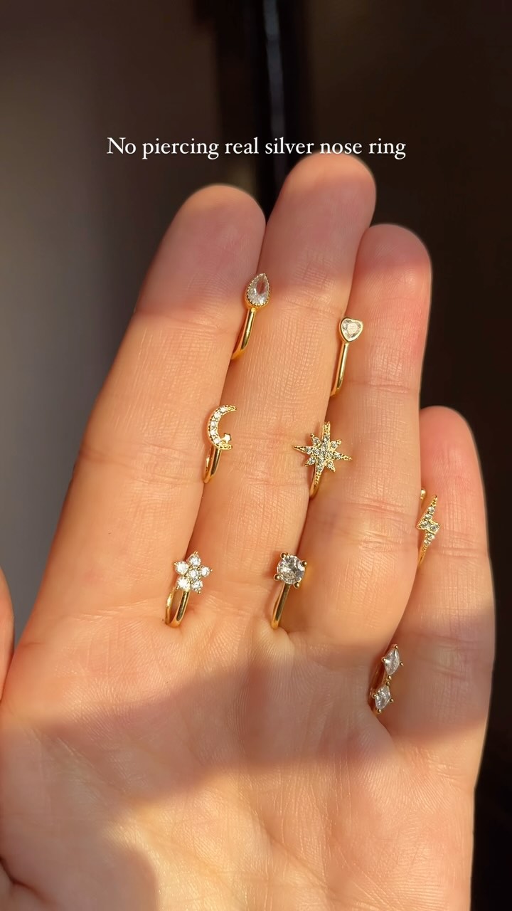 从“情节”中的银鼻环上的剪辑•印度南部珠宝