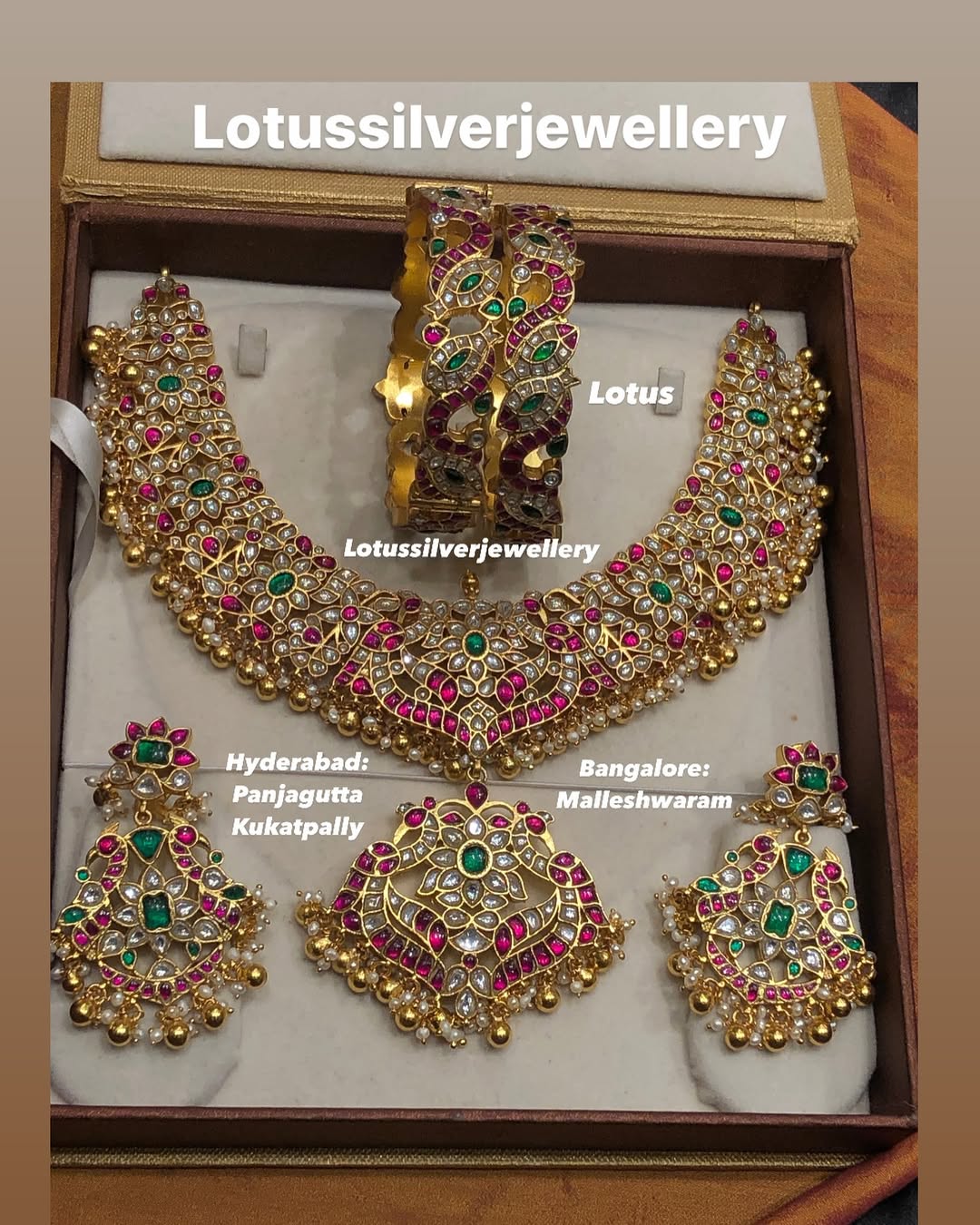 Dual Peacock Design Pearl Drop Necklace From