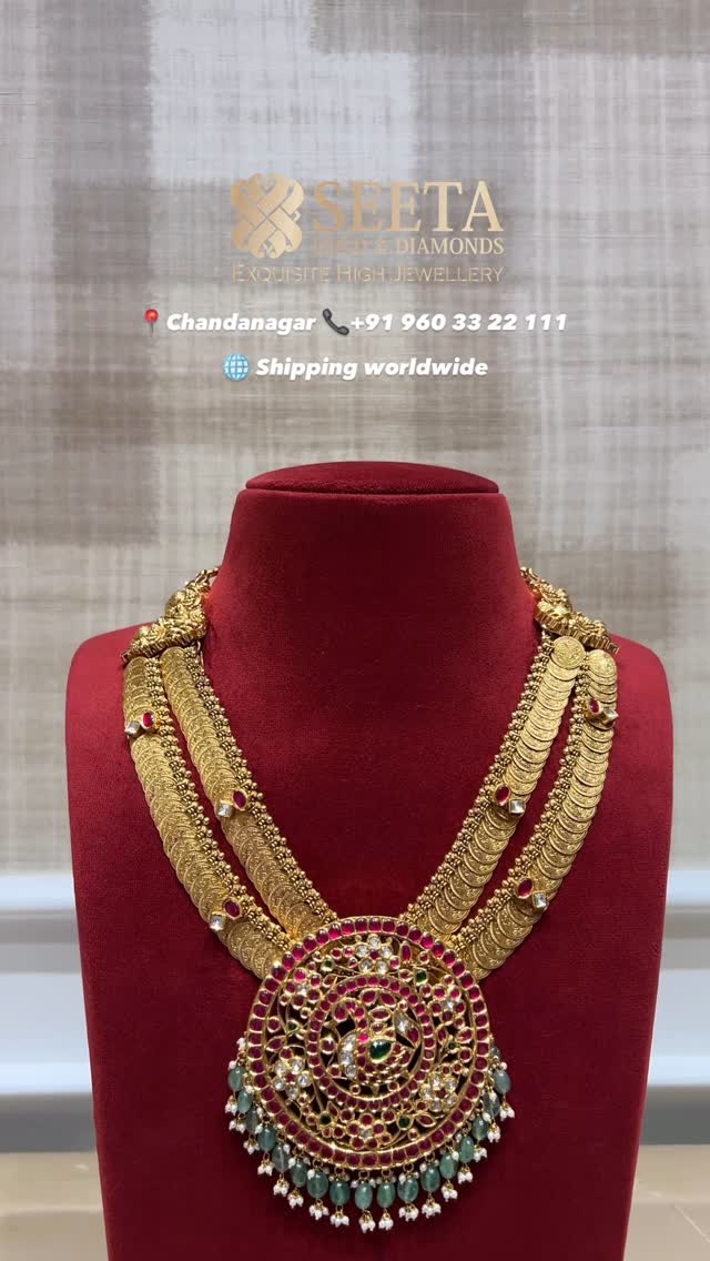 丹丹金黄色金色和钻石•印度南部珠宝