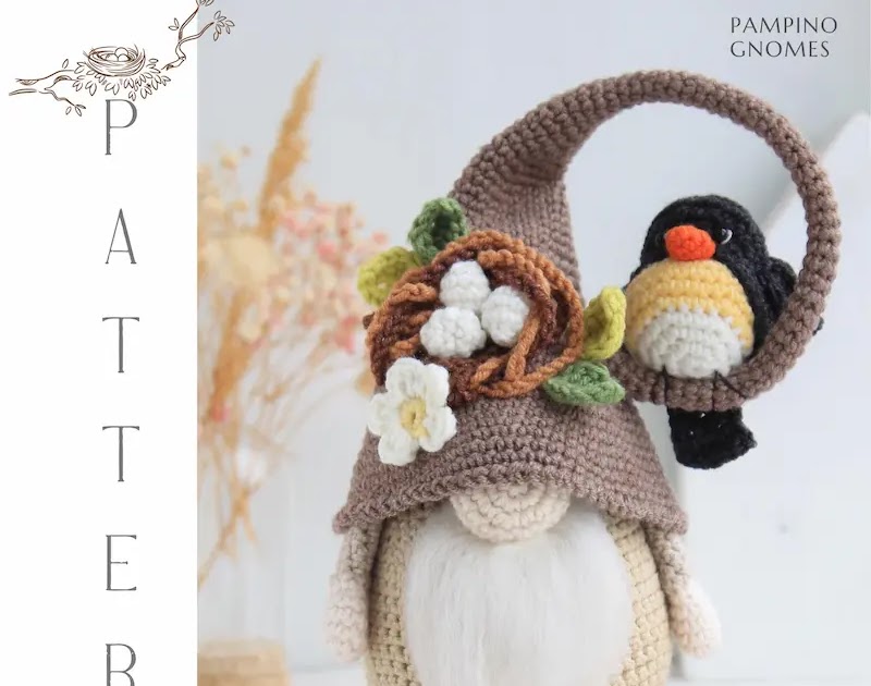 钩针编织图案带有pamgnomes / gem装饰的幽默感