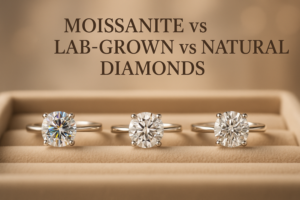 Moissanite vs Lab-Uprown vs天然钻石