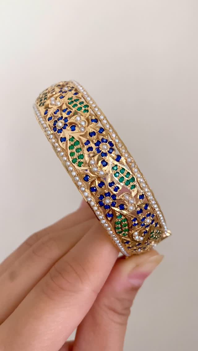 Gold Plated Jadau Kada Bangle From