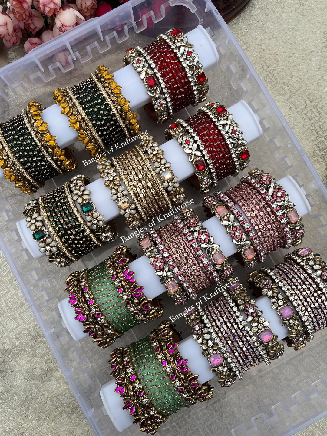 Kundan Glass Bangles From