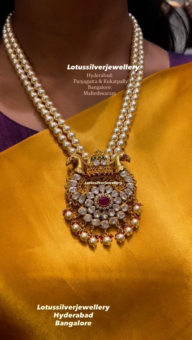 Gold Plated Layered Pearl Haram From