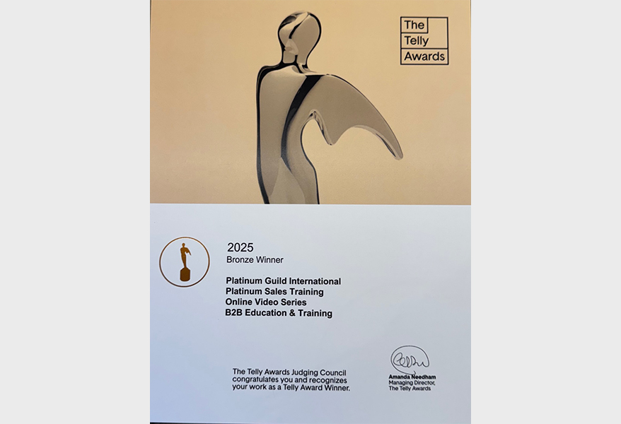 Platinum Guild International&rsquo;s Award-Winning Sales Training Transforms Retail Performance, Wins Bronze Telly Award