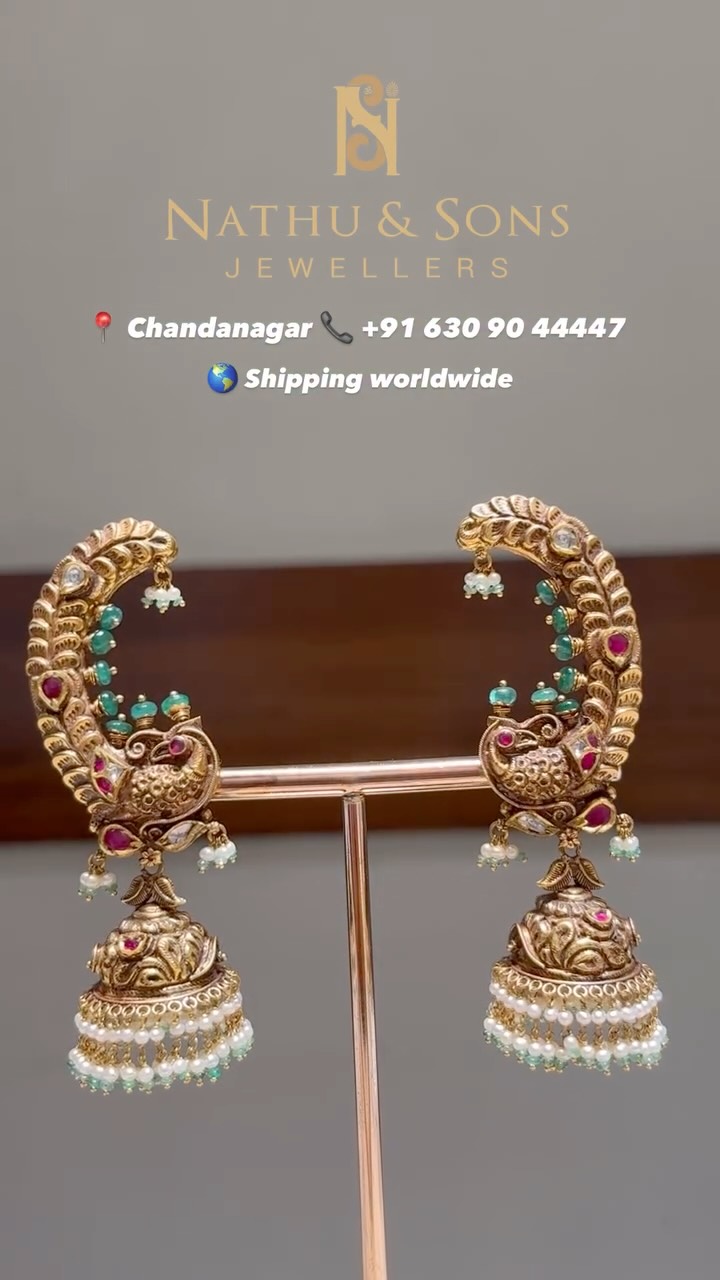 Peacock Design Ear Cuffs From