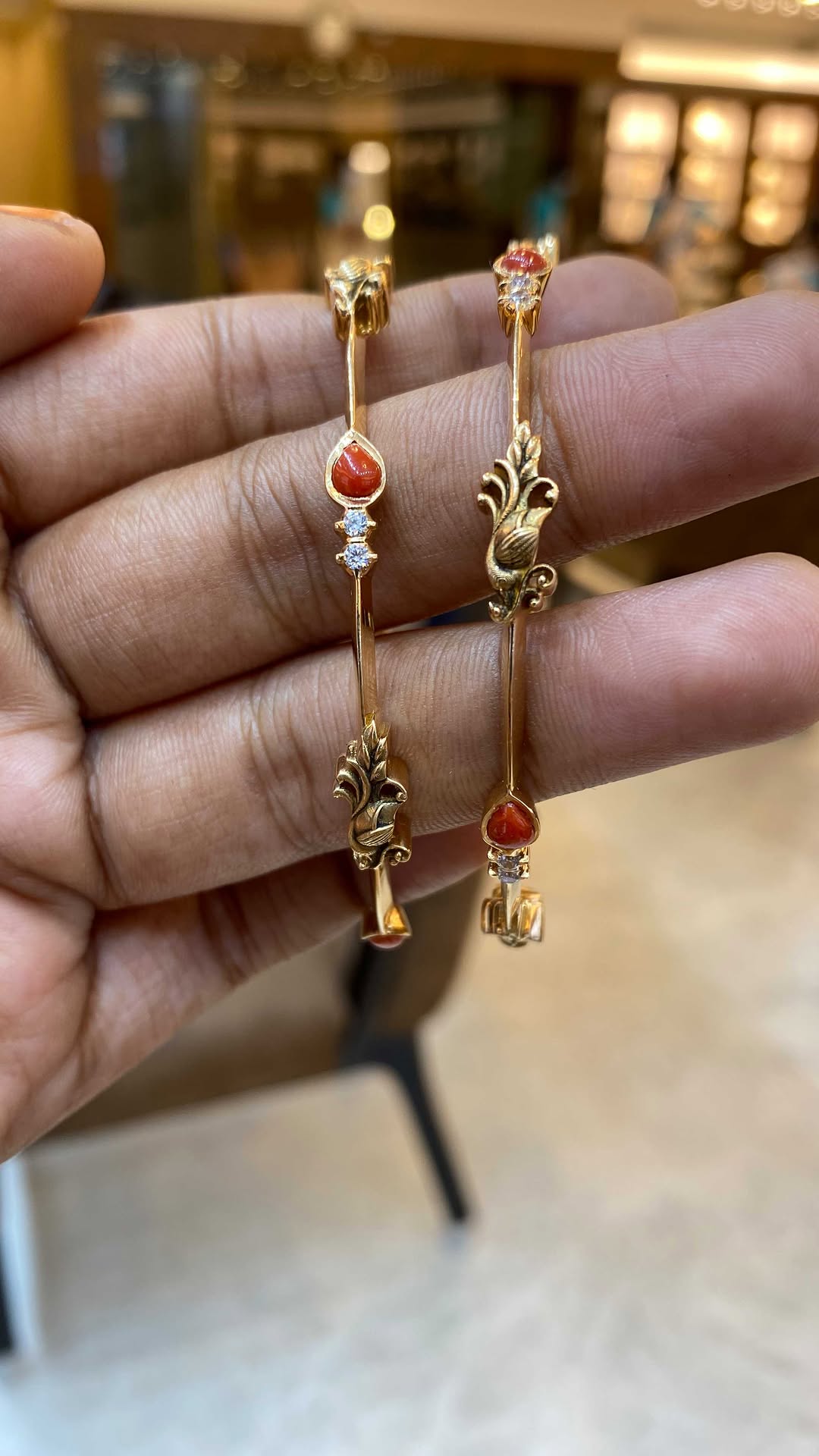 Coral Studded Bangles From