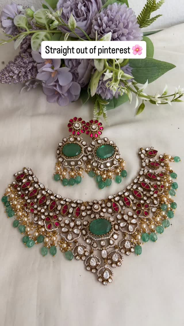 Victorian Moissanite Jadau Necklace From