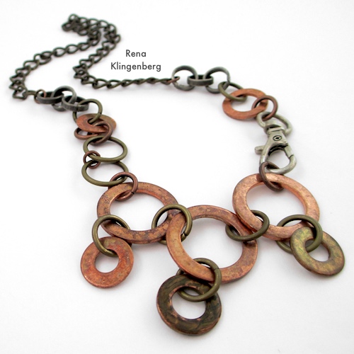 Rugged Hardware Necklace Tutorial by Rena Klingenberg