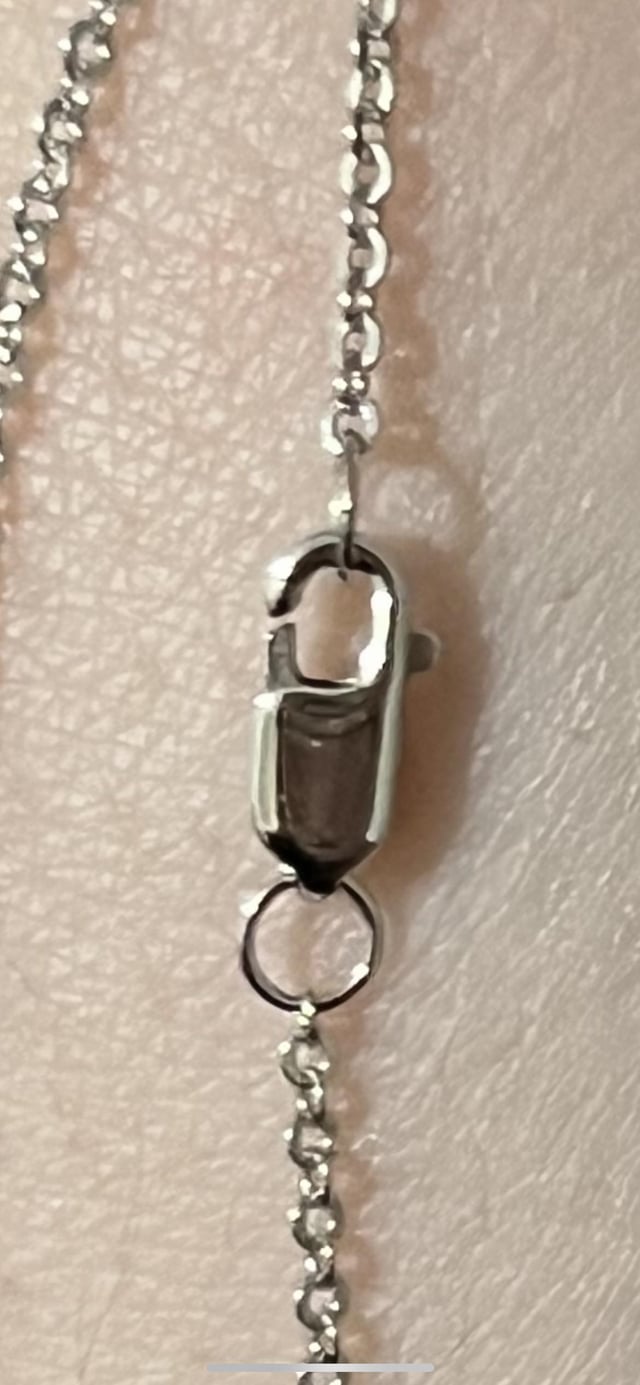 这个 18K 白金龙虾扣上有一个真人大小的孔吗？