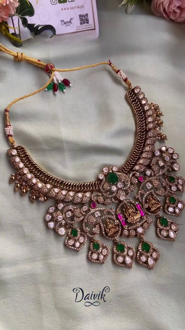 Bridal Victorian Mossanite Necklace From