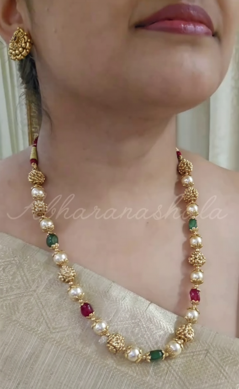 Gold Plated Pearl Beaded Necklace From