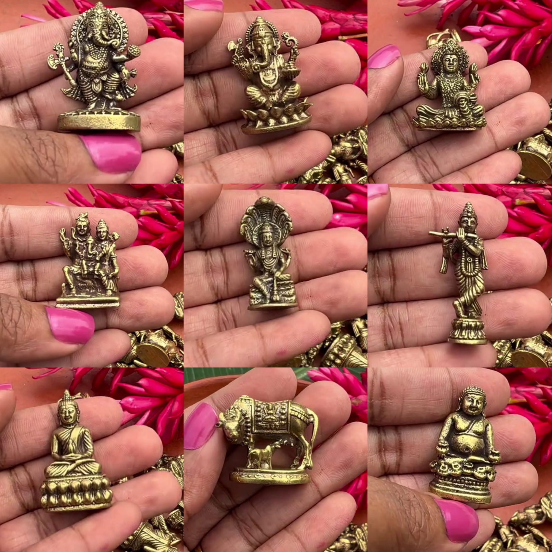 Imitation Royal Brass Mini Idols From
