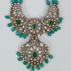 Polki 莫桑石项链和耳环