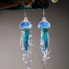 灵感来自海洋的手工水母树脂耳环
