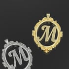 复古首字母吊坠项链