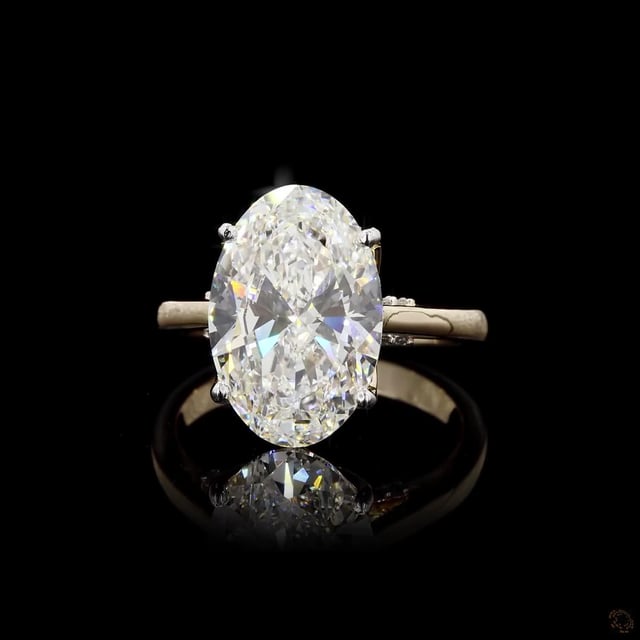 4 克拉椭圆形，郁金香镶嵌，隐藏式钻石桥