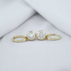 古董风格 OEC Lab 钻石吊式耳环