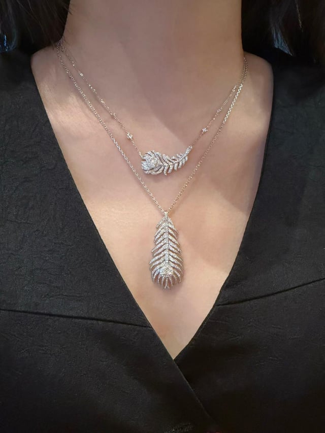 我很难在这两条羽毛项链之间做出选择