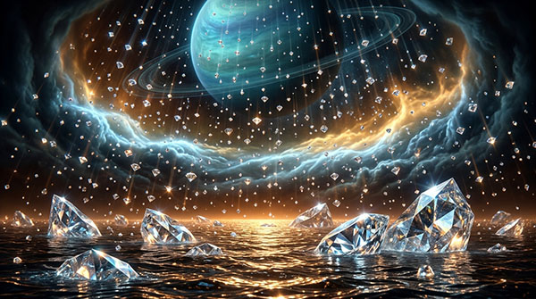 天王星和海王星上可能存在钻石簇射和巨大的钻石冰山