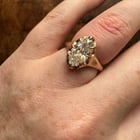 古董戒指复制品（2 克拉实验室 14k 玫瑰金）