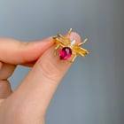 金色蜘蛛形宝石戒指