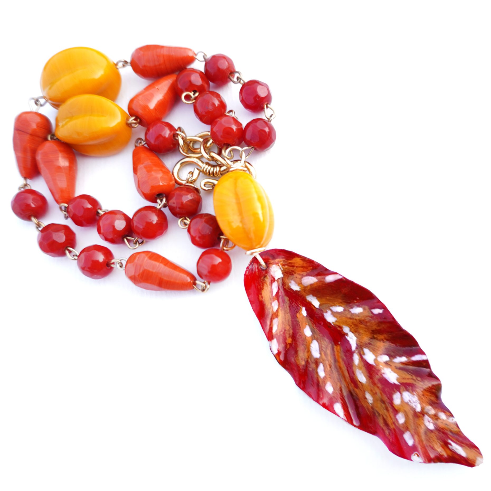 Autumnal leaves necklace