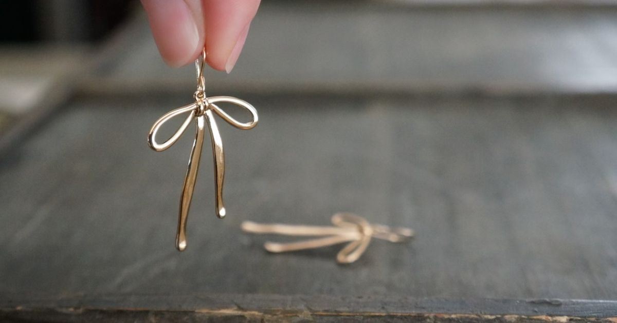 Gold Bow Earrings by LoftSol