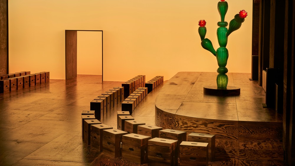 The LC14 Tabouret Cabanon stools at the Bottega Veneta fall 2024 show venue.