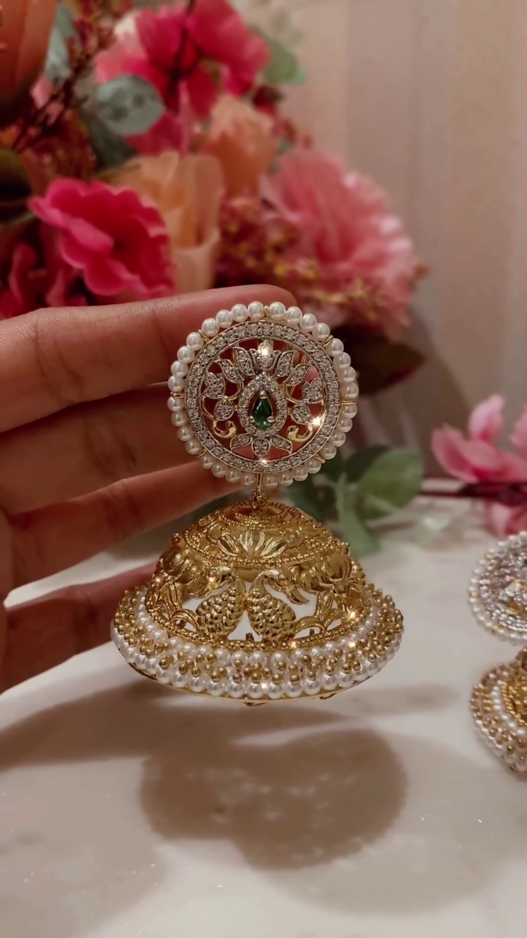 Peacock Nakshi Jhumkas From