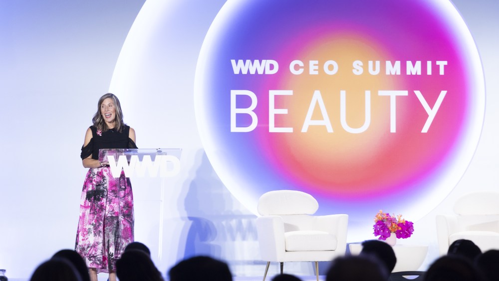 Dana Upshaw, chief growth officer at Recom, on stage at the 2024 WWD Beauty CEO Summit.