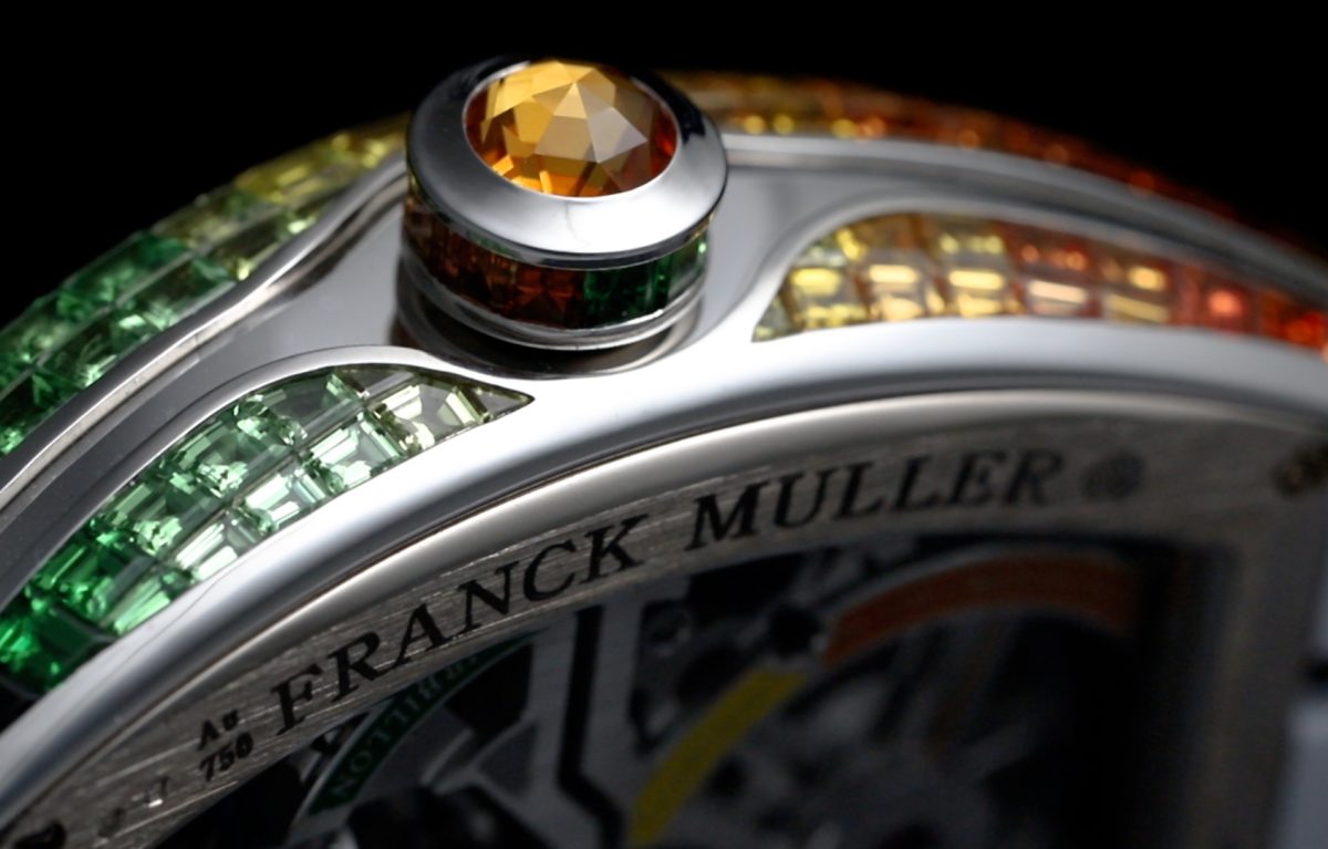 Franck muller pkk9qzyd vanguard™revolution 3 skeleton rainbow crown